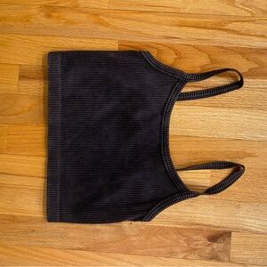 Forever 21 Black Ribbed Cropped Tank Top
